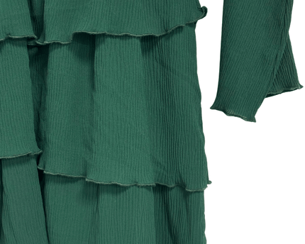 Zara Tiered Ruffle Forest Green Long Sleeve Mini Dress