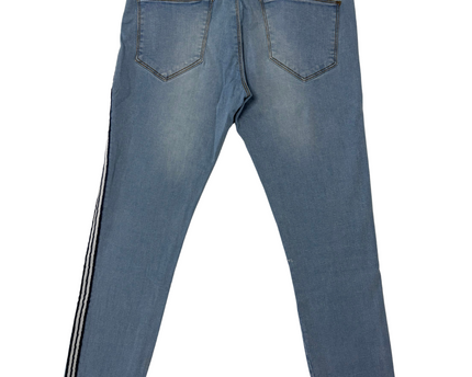 Khaadi Denim Light Wash Skinny Fit Jeans with Side Stripe - M | Waist: 30"