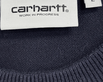 Carhartt Navy Blue Crewneck Knit Pullover Sweater - Long Sleeve