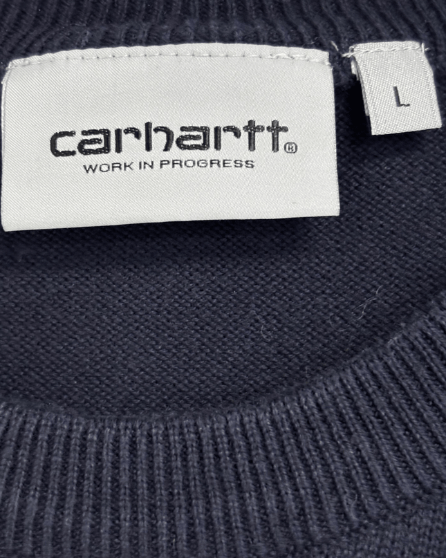 Carhartt Navy Blue Crewneck Knit Pullover Sweater - Long Sleeve