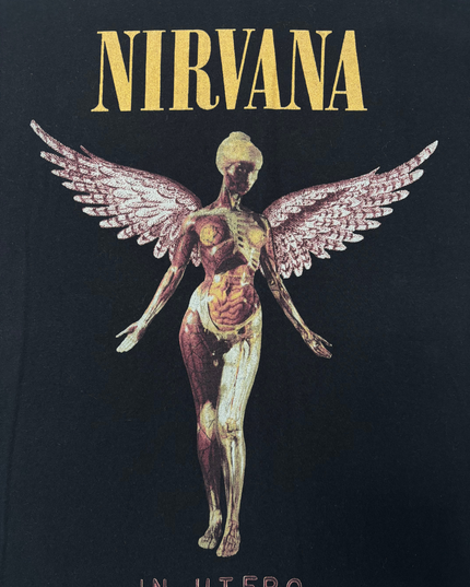 Nirvana In Utero Black Graphic Band T-Shirt - M