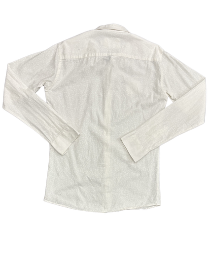 Lacoste White Patterned Slim Fit Long Sleeve Shirt - XS