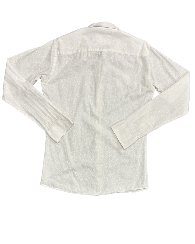 Lacoste White Patterned Slim Fit Long Sleeve Shirt - XS