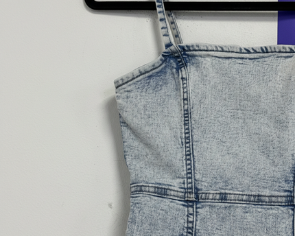 DIVIDED H&M Light Blue Acid Wash Denim Mini Dress