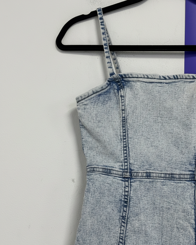 DIVIDED H&M Light Blue Acid Wash Denim Mini Dress