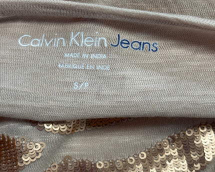 Calvin Klein Jeans Beige Sequin Patterned Top