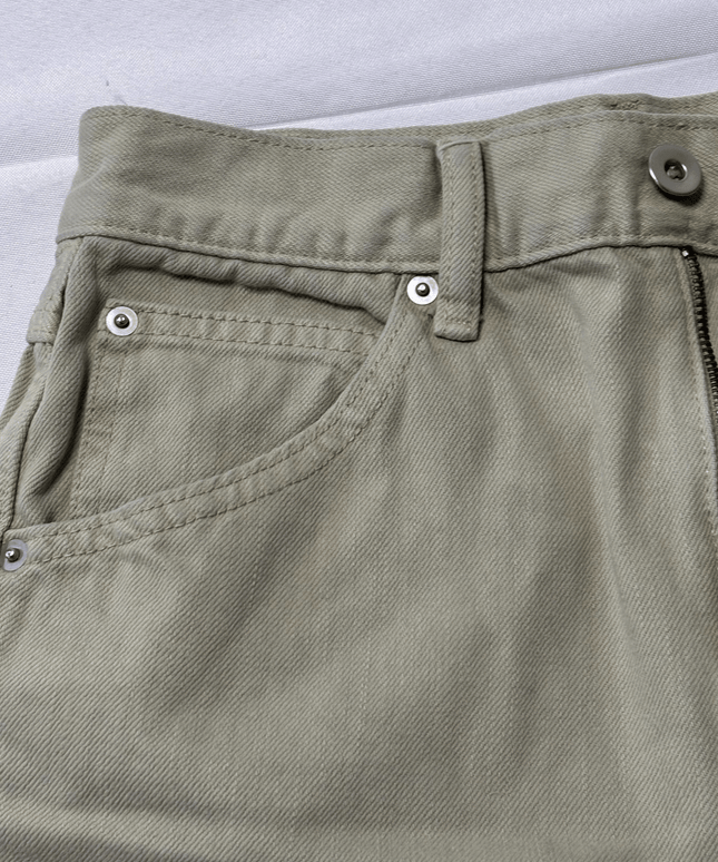 Uniqlo Christophe Lemaire High Rise in Olive Green Denim Shorts