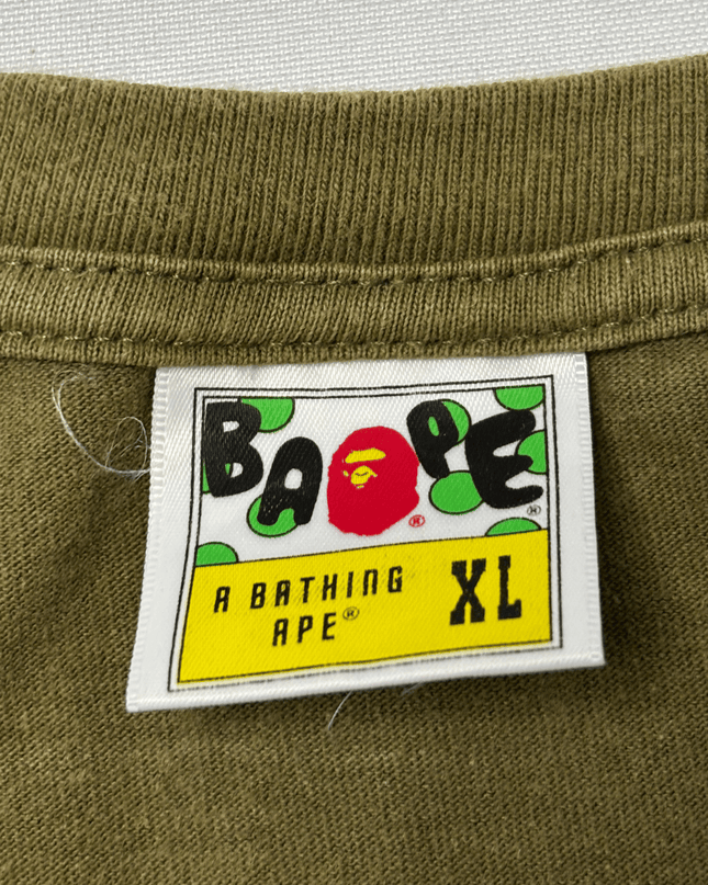 A Bathing Ape (BAPE) Classic Big Logo Olive Green Graphic T-Shirt