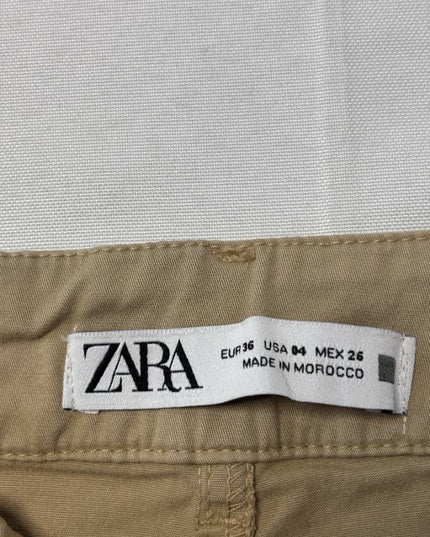 Zara Khaki Twill with Utility Pocket Detail Chino Shorts