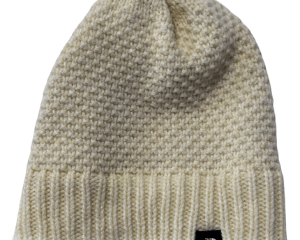 The North Face Cream Knit Textured Beanie