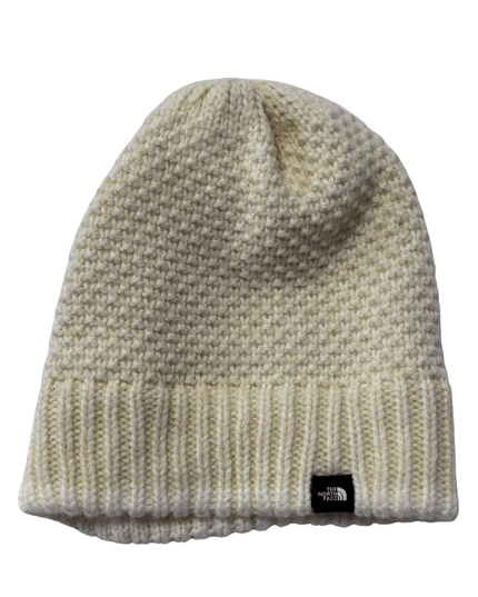 The North Face Cream Knit Textured Beanie