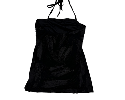 Suzy Shier Y2K Black Metallic Halter Top - XXS