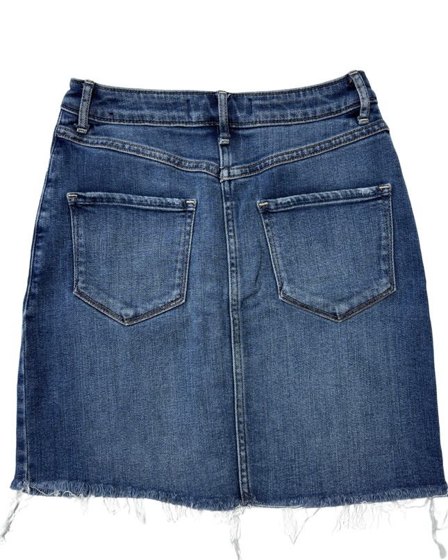 Abercrombie & Fitch Mid-Wash Denim Button-Front Mini Skirt