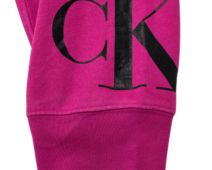 Calvin Klein Jeans Fuchsia Logo Print Fleece Joggers