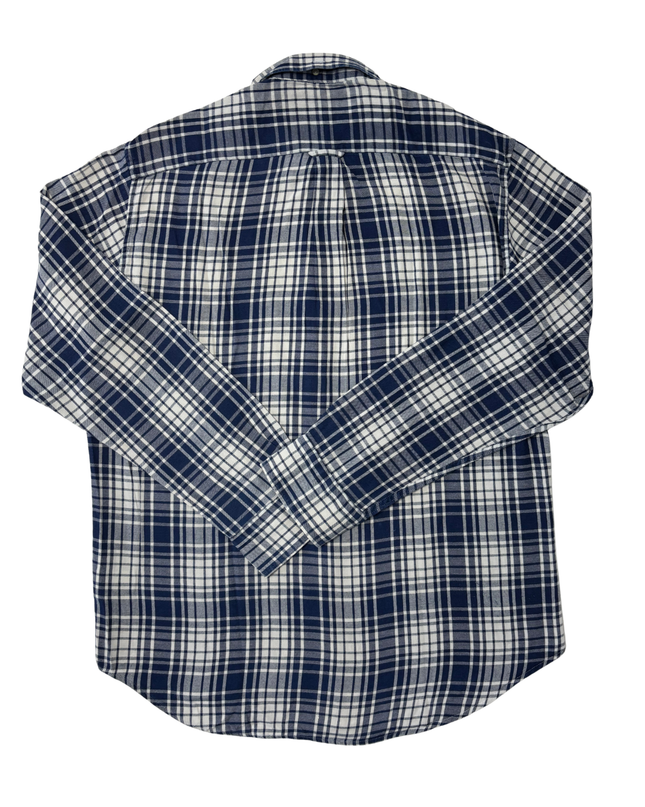 Gant Navy & White Flannel Plaid Shirt - L