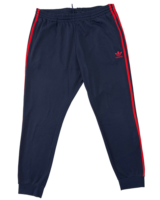 Adidas Originals Navy Blue & Red 3-Stripes Track Pants
