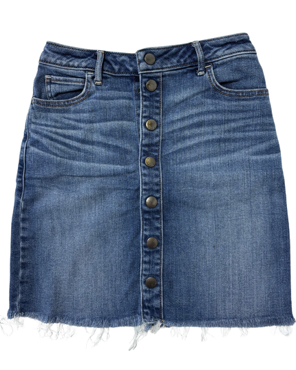 Abercrombie & Fitch Mid-Wash Denim Button-Front Mini Skirt