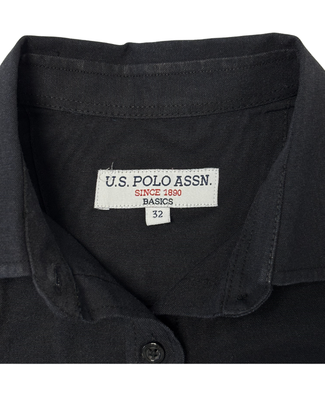 U.S. Polo Assn. Black Fitted Cotton Long Sleeve Shirt