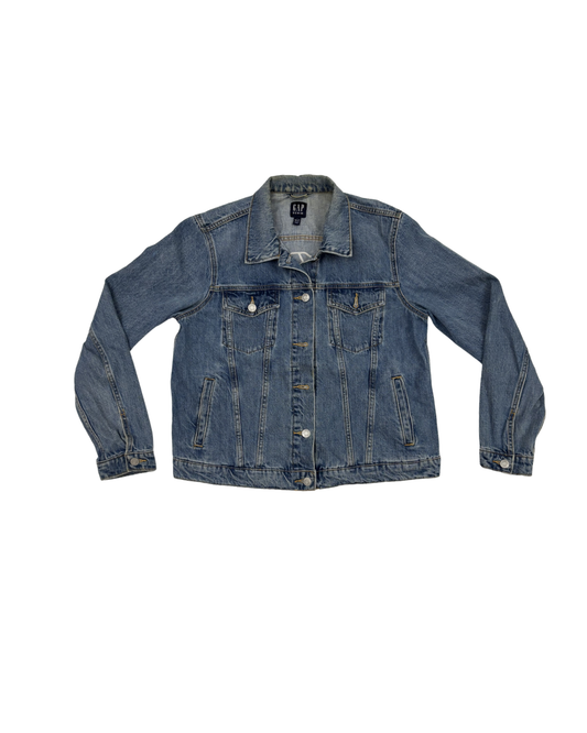 GAP Denim Patchwork Applique Light Wash Trucker Jacket - M