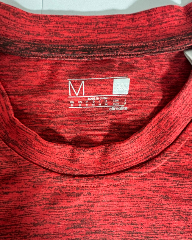 Adidas Climalite Red Heathered Performance Training T-Shirt - M