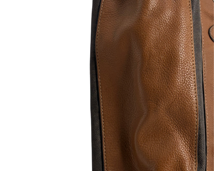 MICHAEL KORS Two-Tone Leather Trim Brown MK Signature Tote Bag