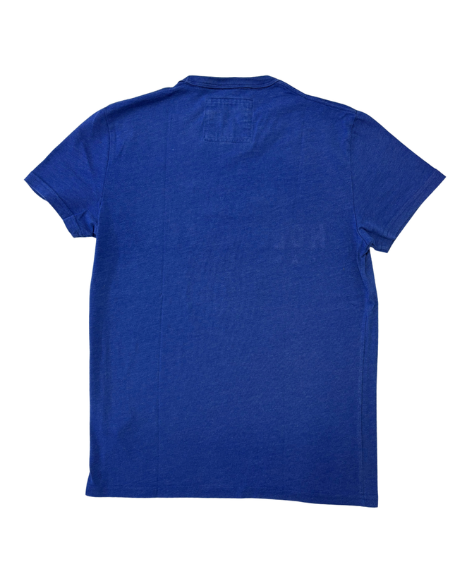 Hollister California Embroidered Logo Blue Graphic T-Shirt - S