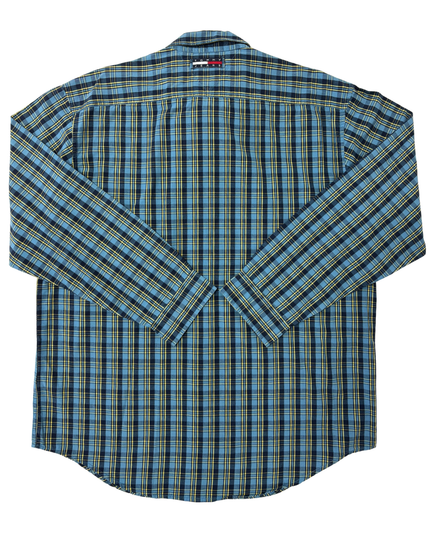 Tommy Jeans Blue & Yellow Plaid Long-Sleeve Button-Up Shirt