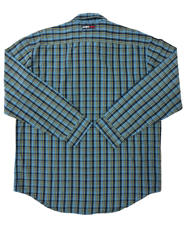 Tommy Jeans Blue & Yellow Plaid Long-Sleeve Button-Up Shirt