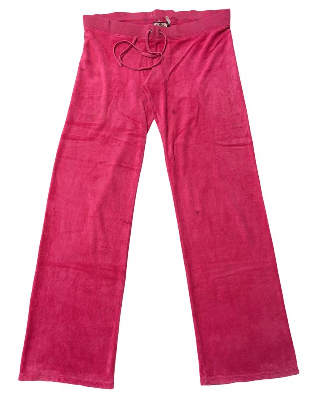 Juicy Couture Y2K Velour Hot Pink Drawstring Tracksuit Bottoms