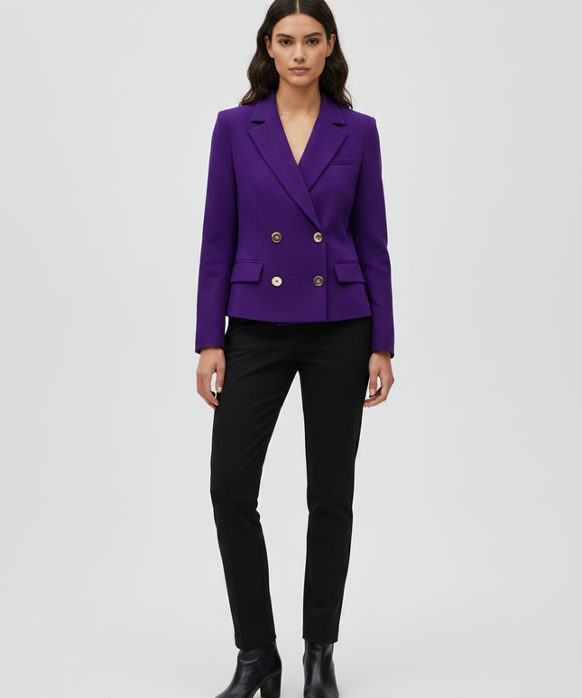 Zara Purple Double-Breasted Tailored Blazer