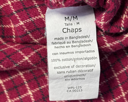 Chaps Red Plaid Button-Down Long Sleeve Shirt