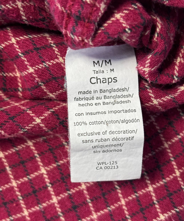 Chaps Red Plaid Button-Down Long Sleeve Shirt
