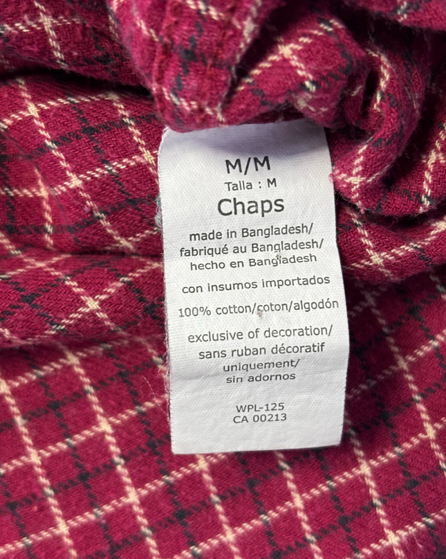 Chaps Red Plaid Button-Down Long Sleeve Shirt