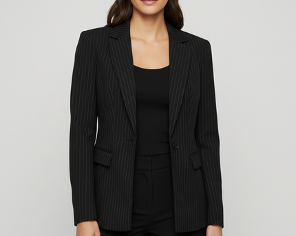 KZN Black Pinstripe Tailored Blazer