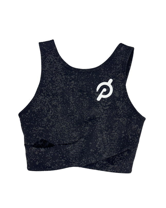 Lululemon x Peloton Black Speckled Workout Crop Top - XS