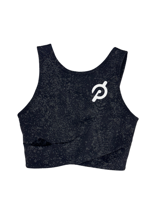 Lululemon x Peloton Black Speckled Workout Crop Top - XS