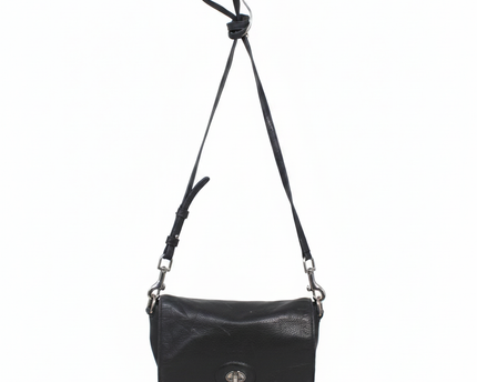 Coach Black Leather Turnlock Crossbody Bag