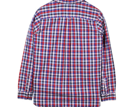 Lacoste Red Blue & White Checkered Long Sleeve Shirt
