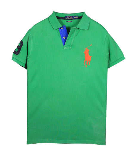 Ralph Lauren Green with Big Pony Logo Custom Fit Polo Shirt
