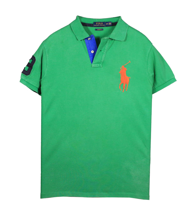 Ralph Lauren Green with Big Pony Logo Custom Fit Polo Shirt