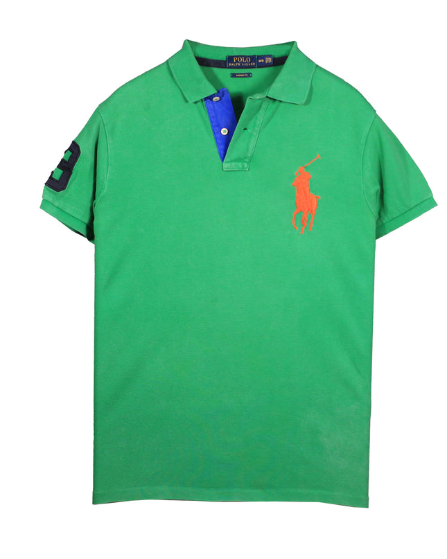 Ralph Lauren Green with Big Pony Logo Custom Fit Polo Shirt