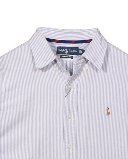 Ralph Lauren Classic Fit Blue & White Striped Oxford Shirt