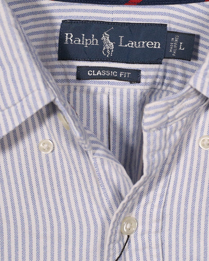 Ralph Lauren Classic Fit Blue & White Striped Oxford Shirt