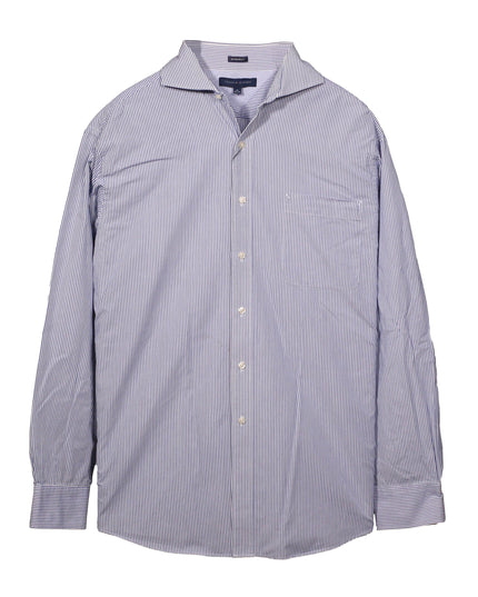Tommy Hilfiger Long Sleeve Button Down Stripe Blue Shirt