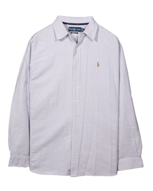 Ralph Lauren Classic Fit Blue & White Striped Oxford Shirt