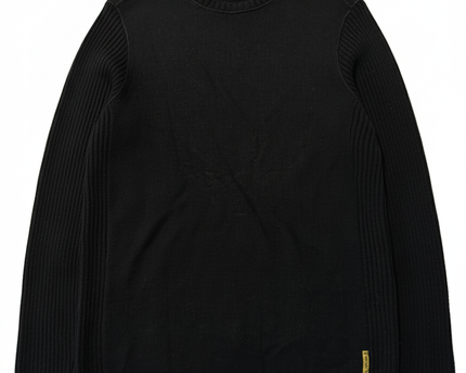 Armani Jeans Black Ribbed Detail Crewneck Sweater