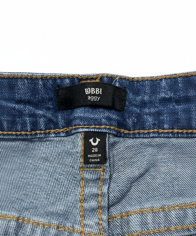 True Religion Bobbi Baggy Wide Leg Blue Denim Jeans