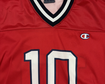 Champion Red #10 Team USA Throwback Mesh American Football Jersey - L