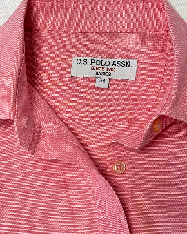 U.S. Polo Assn. Basics Rose Pink Long Sleeve Button-Down Shirt