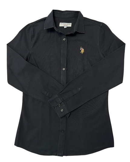 U.S. Polo Assn. Black Fitted Cotton Long Sleeve Shirt